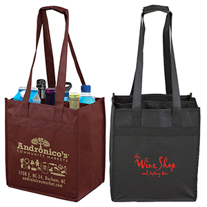 10” W x 11” H “The Sonoma” 6 Bottle Wine Tote Bag 